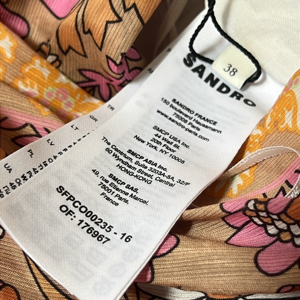 New! Sandro SZ 38/2 women’s naturels Dieppr floral print linen blend jumpsuit. - Picture 10 of 15